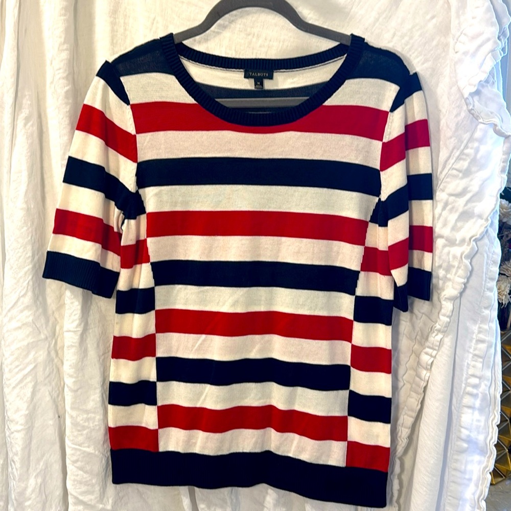 Talbot's TRICOLOR BLOCK STRIPE SWEATER